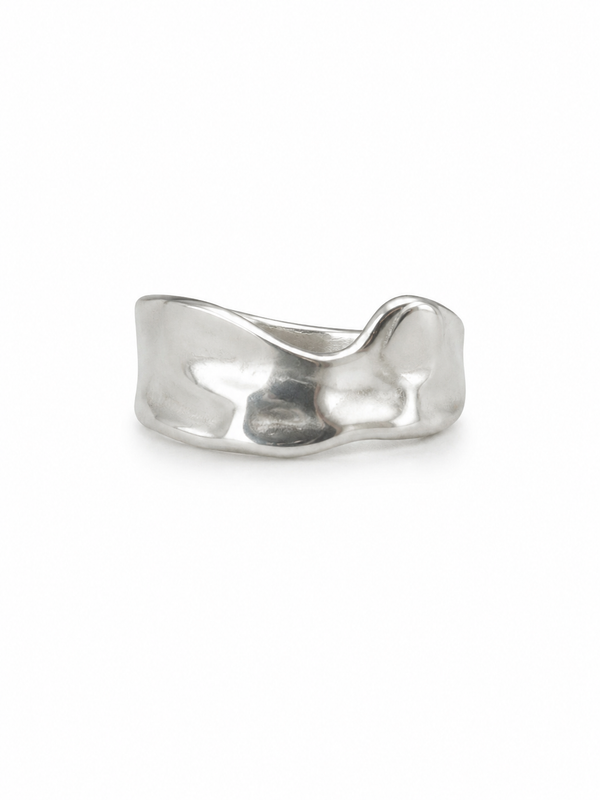 Χειροποίητο Δαχτυλίδι από Χυτό Ασήμι 925 – Οργανικό Σχέδιο