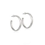 Big Hammered Silver Hoops